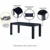 Manhattan Comfort 9-Piece Rockaway 70.86 Dining Set in Black with 8 Hamlet Side and Arm Chairs 8-DT02DCCA03-BK
